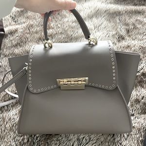 ZAC POSEN -Grey Leather Designer Handbag. Next to new. Fashionable trend.